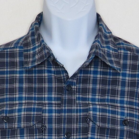 L.L.Bean* Men's Long Tab Sleeve Button Down Curved Hem Plaid Pocket Shirt~ LT - Picture 10 of 11